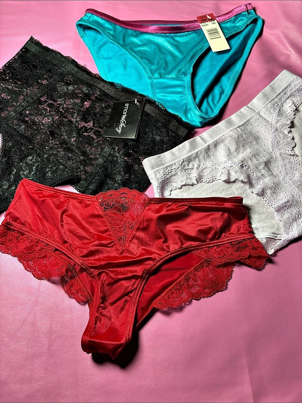 Smart & Sexy Lace Panty Set in Red & Black